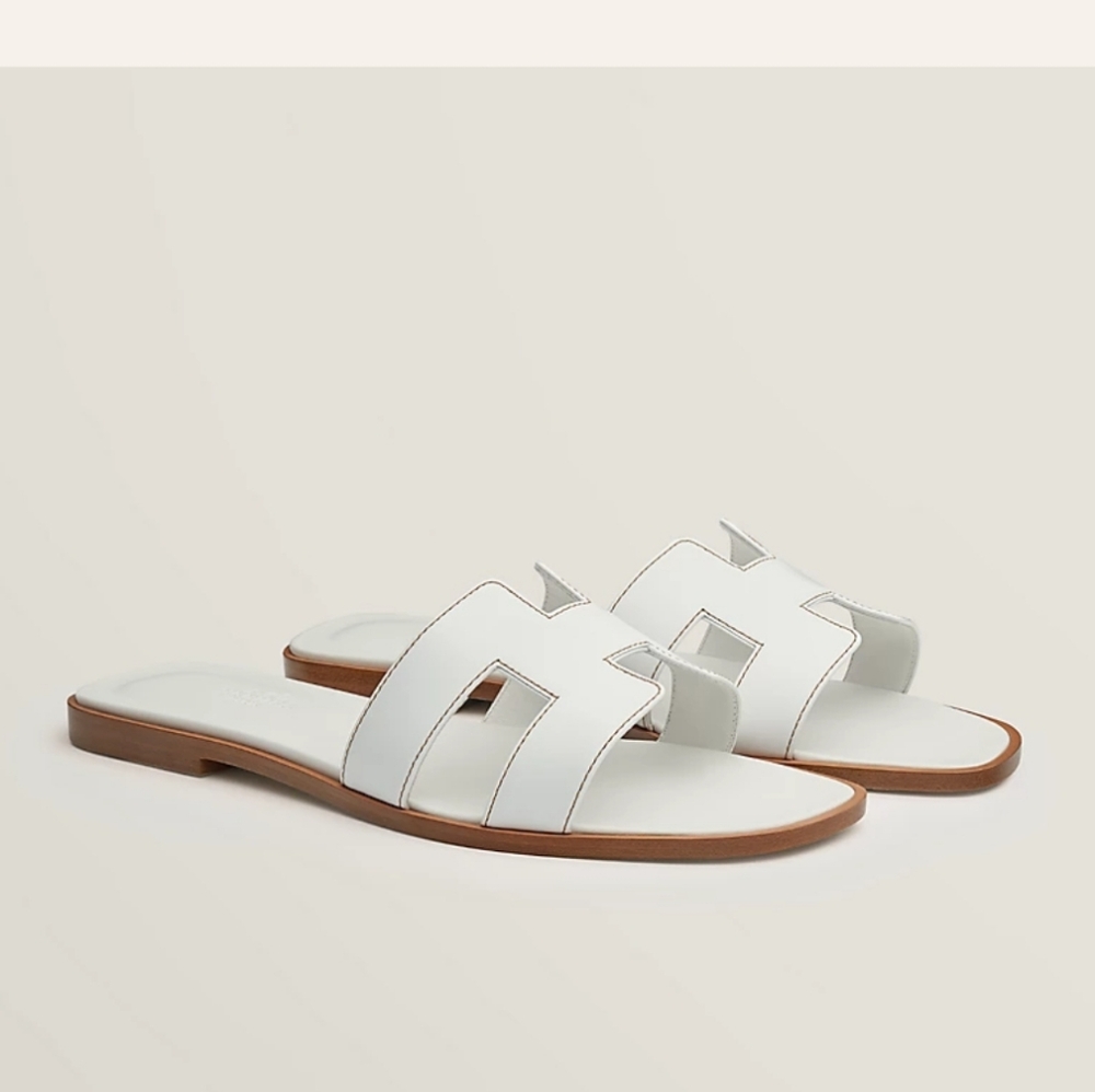 Hermes White Sandals